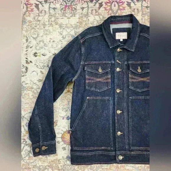 Blue Ranchwear Men's Denim Dark Blue Jean Jacket, sz LG - Picture 9 of 12